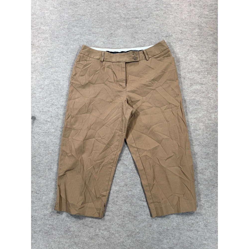 George Capri Pants Womens 8 Brown London Fit Mid Rise Straight Leg Flat Front